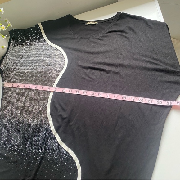 ESLOI Beautiful Silver Black Oversized Embelished Tunic Black Size 3 (M) - Picture 9 of 9